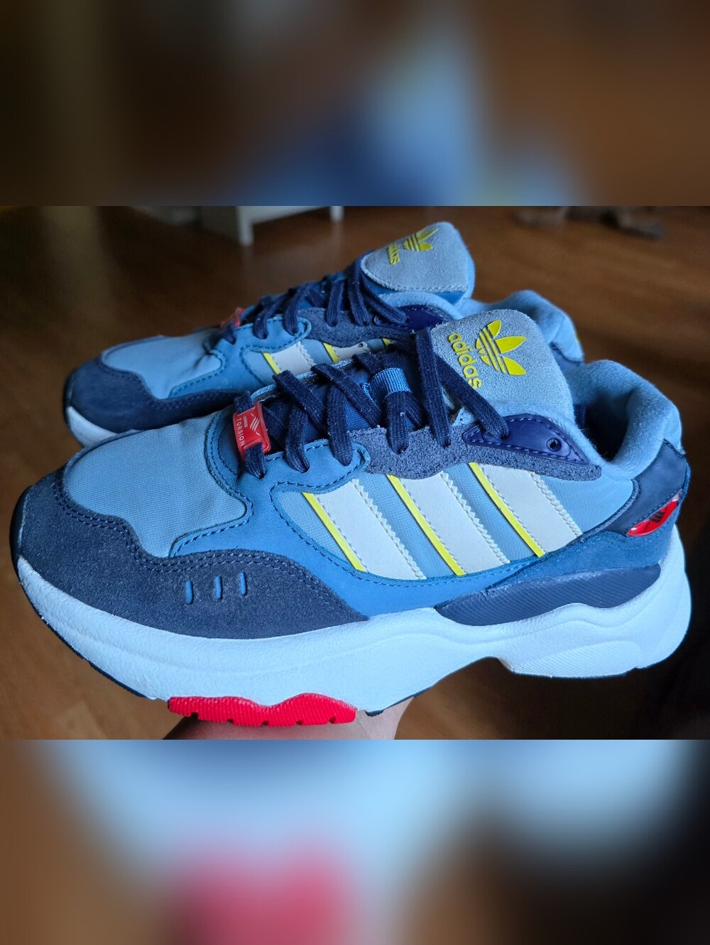 Sz 5 Big Kids ADIDAS RETROPY F90 'Magic Grey Shadow Navy'